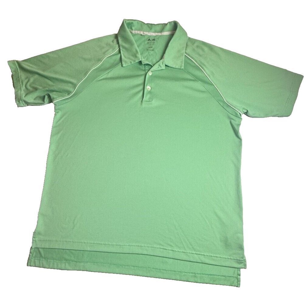 Adidas Climacool Mens Golf Shirt Size L Mint Green Collared Short Sleeve Logo